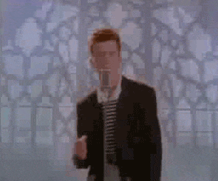 Rick Astley doing his famous dance